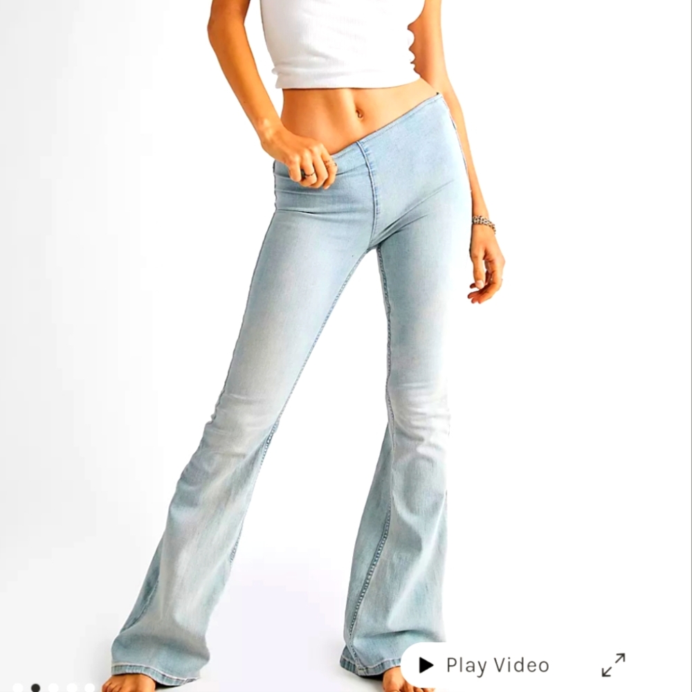 FREE PEOPLE pull on flare jeans size 26